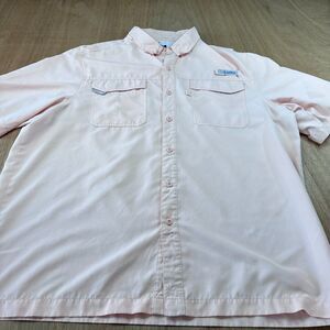 Habit UPF 40 Fishing Shirt XL Tropical Peach Short Sleeve Outdoor Button Up
